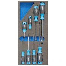 Fervi - Serie de 16 tournevis a fente en soft thermoforme tm01/16