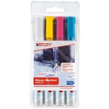 Set di 4 pennarelli in vetro Edding Bianco, giallo, rosa e blu