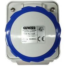 Feste Einbausteckdose 10 Grad IP67 2P+E 16A 200-250V Blaue Schraubverkabelung