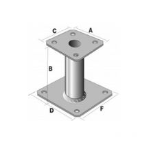 Fester Pfostenfuß simpson - A100xB150xC100xD130xF130mm - PPA150