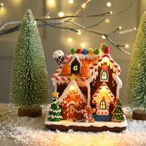 Festive - Lit Gingerbread House Decorative Christmas Scene - 18 cm