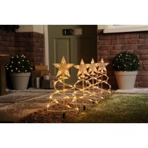 Festive Set of 4 Spiral Pathfinder Christmas Trees Lights Warm White