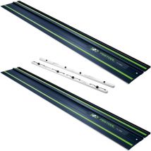 2x fs 1400/2 bl Führungsschiene 1400 mm Blau ( 2x 578246 ) 100 Jahre Jubiläums Edition + FSV/2 Verbindungsstück ( 577039 ) - Festool