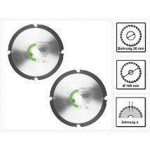 Festool - 2x Lame de scie diamant 160 x 2,2 x 20 DIA4 pour ts 55 r et tsc 55 ( 2x 201910 )