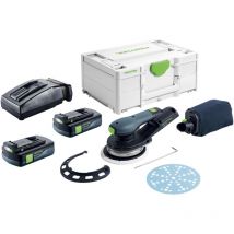 Etsc 2 150-Basic Akku Exzenterschleifer 18 v 150 mm Brushless + 2x Akku 3,0 Ah + Ladegerät + Systainer - Festool