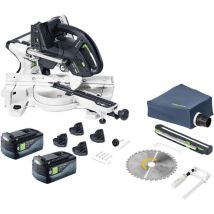 Kapex ksc 60 EB-Basic Akku Kapp Zugsäge 18 v / 36 v 216 mm Brushless + 2x Akku 5,0 Ah - ohne Ladegerät - Festool