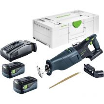 Festool - rsc 18 EB-Basic Akku Säbelsäge 18 v Brushless + 2x Akku 5,0 Ah + Schnellladegerät + Systainer