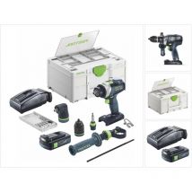 Tpc 18/4 I-Basic-Set taladradora de percusión sin cable 18 v 75 Nm sin escobillas + 1x batería recargable 3,0 Ah + cargador + systainer - Festool