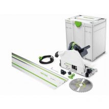 Ts 75 EBQ-Plus-FS Kreissäge - 1600W Ø210 mm - mit Schiene fs 1400/2 + Wood universal Sägeblatt - 576115 - Festool
