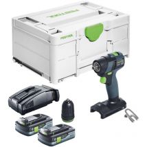 Festool - txs 18-Basic Akku Bohrschrauber 18 v 40 Nm Brushless + 2x Akku 4,0 Ah + Schnellladegerät + Systainer