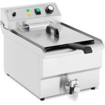 Royal Catering - Elektro-Fritteuse Gastro Kaltzonen Fritteuse Kapazität 16 l 3000 w Ablasshahn