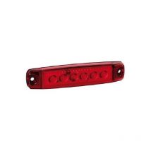 Feu 6 leds rouge calandre 12-24V epaisseur 96x20x9mm R-18