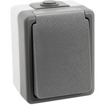 Feuchtraum Steckdose Serie Secure Aufputz IP44 250V grau Einzelsteckdose