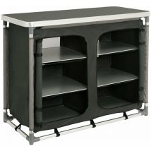 Zelsius - CampFeuer Campingschrank, 102 cm x 47 cm x 82 cm, Campingküche Alu Faltschrank, Camping Möbel
