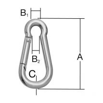 Feuerwehrkarabiner Edelstahl 50x5 mm (2 St. auf Karte) - Vormann