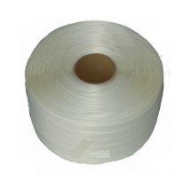Kalembal - Feuillard 13mm x 1100m - Ultra résistant - Polyester Textile Tressé - Blanc