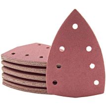 Miotools - Fox Feuilles abrasives auto-agrippantes, 150 x 100 mm, 7 trous, p. Ponceuses delta, Corindon normal (Lot de 50) G100