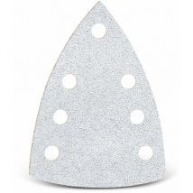 White Feuilles abrasives auto-agrippantes, 150 x 100 mm, 7 trous, p. Ponceuses delta, Corindon normal (Lot de 50) G240 - Menzer