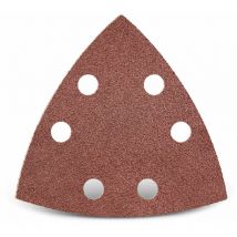 Red Feuilles abrasives auto-agrippantes, 93 mm, 6 trous, p. Ponceuses delta, Corindon normal (Lot de 50) G120 - Menzer