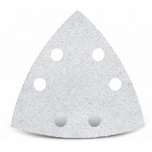 White Feuilles abrasives auto-agrippantes, 93 mm, 6 trous, p. Ponceuses delta, Corindon normal (Lot de 50) G240 - Menzer