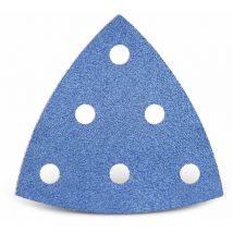 MENZER Blue Feuilles abrasives auto-agrippantes, 93 mm, 6 trous, p. Ponceuses delta, Corindon de zirconium (Lot de 25) G36