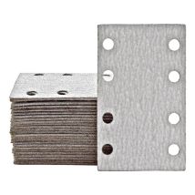 Miotools - Shark Feuilles abrasives auto-agrippantes, 133 x 80 mm, 8 trous, p. Ponceuses vibrantes, Corindon normal (Lot de 50) G80