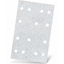 White Feuilles abrasives auto-agrippantes, 133 x 80 mm, 14 trous, p. Ponceuses vibrantes, Corindon normal (Lot de 50) G180 - Menzer