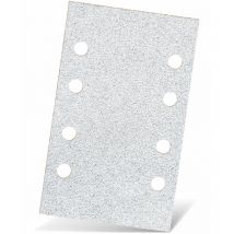 White Feuilles abrasives auto-agrippantes, 133 x 80 mm, 8 trous, p. Ponceuses vibrantes, Corindon normal (Lot de 50) G400 - Menzer