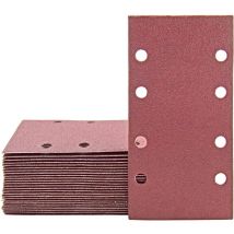 MioTools Fox Feuilles abrasives auto-agrippantes, 186 x 93 mm, 8 trous, p. Ponceuses vibrantes, Corindon normal (Lot de 50) G120