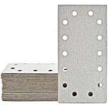 Miotools - Shark Feuilles abrasives auto-agrippantes, 230 x 115 mm, 14 trous, p. Ponceuses vibrantes, Corindon normal (Lot de 50) G60