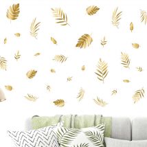 Feuilles d'or en chute libre chambre à coucher salon entrée dortoir décoration intérieure stickers muraux
