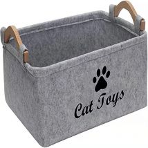 Feutre jouet boîte de rangement boîte de rangement jouet pour animaux de compagnie stockage feutre poignée en bois carré boîte de rangement