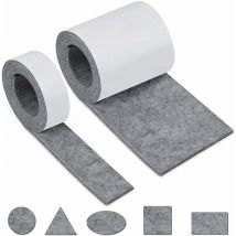 Feutrine Autocollante Meuble, Feutrine Adhesive 2 Rouleaux(100 10cm+100 2cm)Découpe Libre de Toute Taille ou Forme Feutre Patin Antiderapant pour