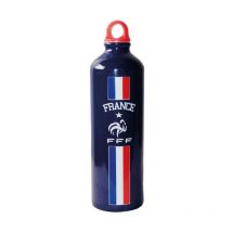 Gourde de sport Fédération Française de Football En aluminium Contenance : 750 ml Résistante et légère 25 cm de hauteur 7 cm de diamètre Bleu et