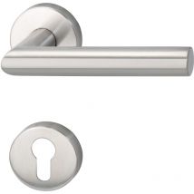 Marchesi - FH-Drückergarnitur gehrung - auf Rosette pz, 38 - 45, Edelstahl matt