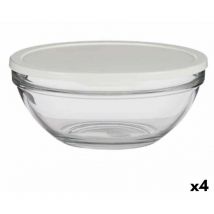 Fiambrera redonda con tapa chefs blanco 2,5 l 23,7 x 10,1 x 23,7 cm (4 unidades)