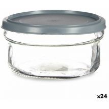 Vivalto - Fiambrera redonda con tapa gris plástico 415 ml 12 x 6 x 12 cm (24 unidades)