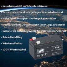 Blei-Akku FG20121 Pb 12V / 1,2Ah Faston 4,8 - Fiamm