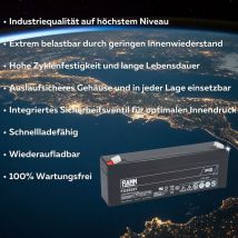 Blei-Akku FG20201 Pb 12V / 2Ah Faston 4,8 - Fiamm
