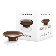 Fibaro FGPB-101-7 pulsante per il controllo di sirene, allarmi e scene configurabili nelle case intelligenti, colore marrone