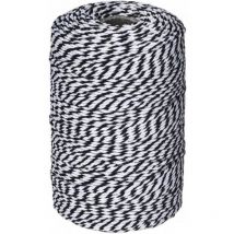 Ficelle noire et blanche, ficelle de boulanger en coton ficelle de cordon de coton pour les vacances