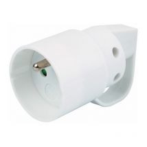 Fiche électrique - Avec anneau Dhome 2P+T - 16 a - Femelle - Blanc