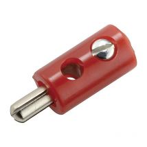 Fiche banane miniature mâle, droit ø de la broche: 2.6 mm rouge 1 pc(s) D27381 - Kahlert Licht