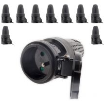 Zenitech - Lot de 10 fiches caoutchouc femelles 16A 2P+T
