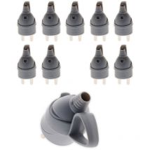 Zenitech - Lot de 10 fiches mâles anneau -16A 2P+T - Gris