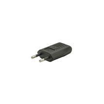 Fiche électrique mâle 2 pôles connexion en haut, 6 A noir