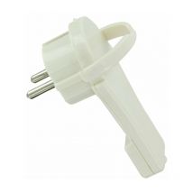 Fiche électrique - Plate Dhome 2P+T - 16 a - Mâle - Blanc - Avec crochet