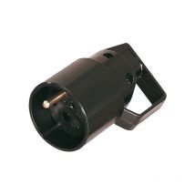 L'ebenoid - Fiche femelle 2P+T 16A IP40 caoutchouc à anneau + eclipse Noir