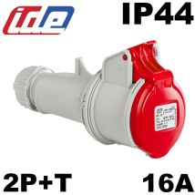 Fiche femelle 2P+T 16A IP44 code horaire 9
