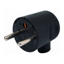 Fiche électrique - Sortie latérale Dhome 2P+T - 16 a - Mâle - Noir